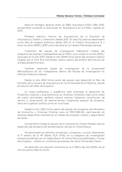 Matias Horacio Torres / Síntesis Curricular