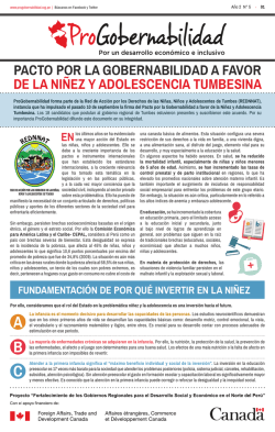 PACTO POR LA GOBERNABILIDAD A FAVOR DE LA NIÑEZ Y
