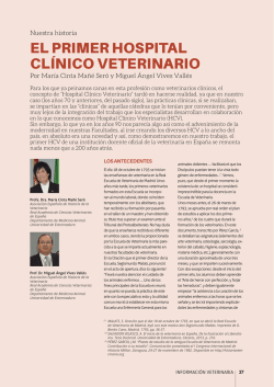 EL PRIMER HOSPITAL CLÍNICO VETERINARIO