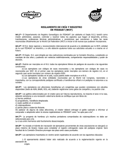 REGLAMENTO DE CRÍA Y REGISTRO DE FEDAGAT (WCF)