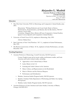 Curriculum Vitae - Cornell University Department of Music