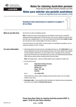 Social Security Agreement with Chile – Claim for Australian Pension