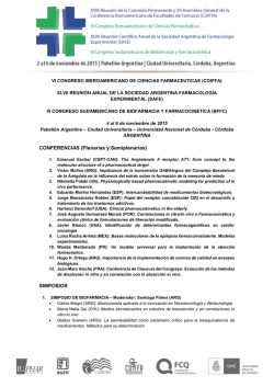 CONFERENCIAS (Plenarias y Semiplenarias) SIMPOSIOS