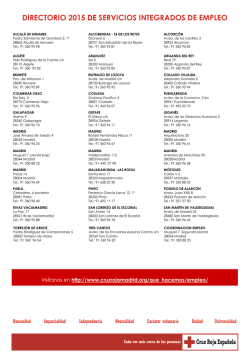 Directorio Plan de Empleo CRE Madrid - junio 2015