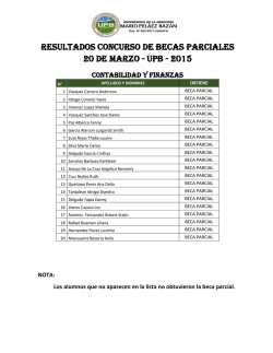 RESULTADOS CONCURSO DE BECAS PARCIALES UPB