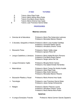 2º ESO TUTORES A Tutor/a: Alicia Plaja Fraile B