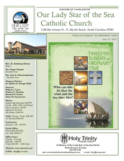 Church Bulletin for June 21, 2015