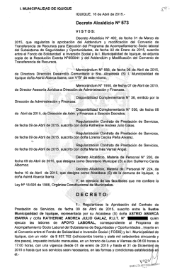 Decreto Alcaidicio N° 573 DECRETO: