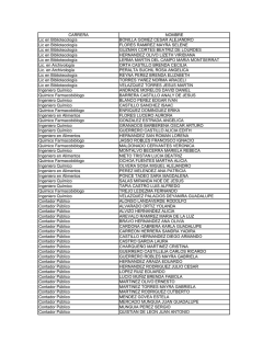 CARRERA NOMBRE Lic en Bibliotecología BONILLA GOMEZ