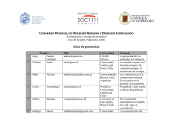 Lista de ponencias - Pontificia Universidad Católica de Valparaíso
