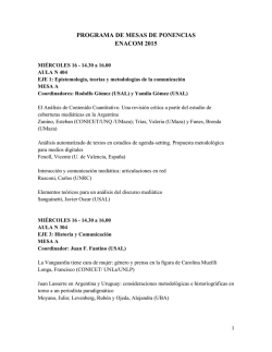 PROGRAMA DE MESAS DE PONENCIAS ENACOM 2015