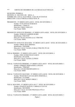 Listado Sorteo Mesas Electorales.txt