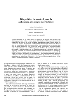 Dispositivo de control para la aplicación del riego intermitente