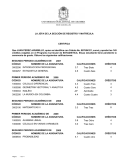 PROMEDIO PERIODO ACADEMICO: PROMEDIO PERIODO