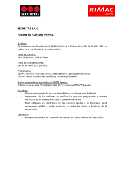 SECURITAS S.A.C. Reporte de Auditoría Interna.