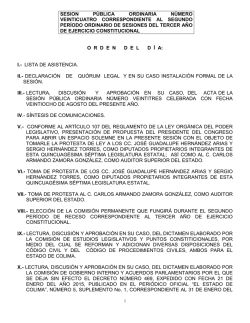SESION PUBLICA ORDINARIA - Congreso del Estado de Colima