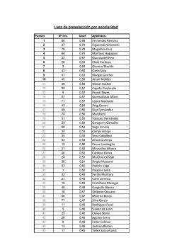 Lista de preselecci&oacute;n por escolaridad