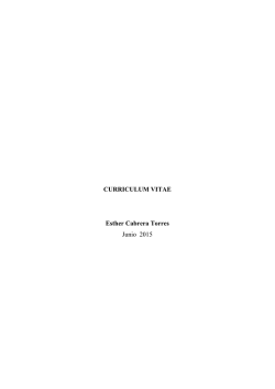 CURRICULUM VITAE Esther Cabrera Torres Junio 2015