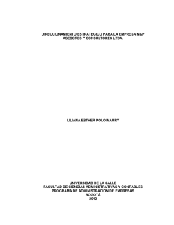 direccionamiento estrategico para la empresa m&p asesores y