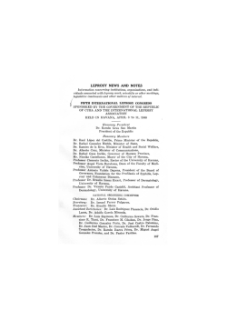 LEPROSY NEWS AND NOTES - Instituto Lauro de Souza Lima