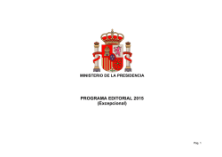 PROGRAMA EDITORIAL 2015 (Excepcional)
