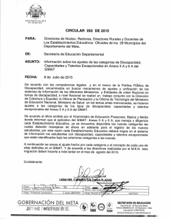 Circular 092 de 2015 Nueva Clasificación SIMAT para Estudiantes