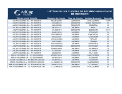 Cuentas Bancarias para Recaudo