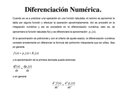 Diferenciación Numérica.