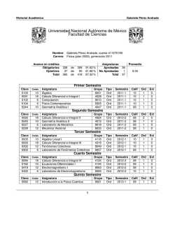 Historial acadÃ©mico. Gabriela PÃ©rez Andrade