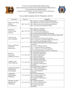 Lugar: Auditorio de la Facultad de Ing. Mec&aacute;nica. Vestimenta Formal