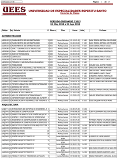 Horarios Período Ordinario I 2015 (May 04 a Ago 22)