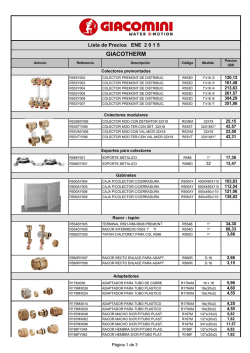 Lista precios Giacotherm