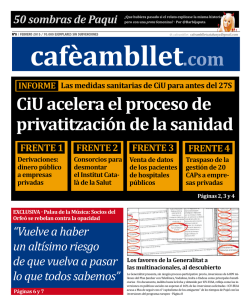 CiU acelera el proceso de privatitzación de la sanidad