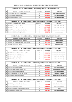 resultados i olimpiada humtec de matematica ohm 2015 i olimpiada