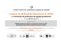 Programa del XIII Encuentro Internacional del GERES