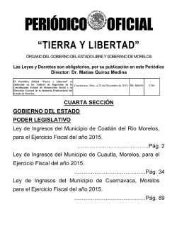 Ley de Ingresos 2015 - Ayuntamiento de Cuernavaca
