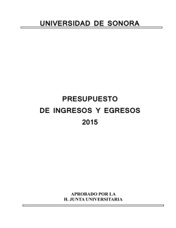 Presupuesto de Ingresos-Egresos y Politicas Institucionales 2015