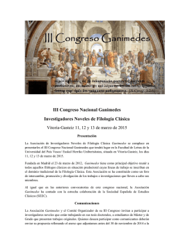 Convocatoria III Congreso Nacional Ganimedes
