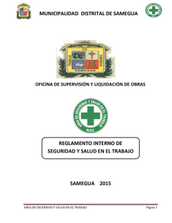 MUNICIPALIDAD DISTRITAL DE SAMEGUA SAMEGUA 2015