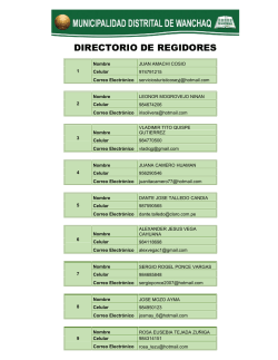 DIRECTORIO DE REGIDORES