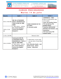 CURSOS PRECONGRESO Martes 14 de julio