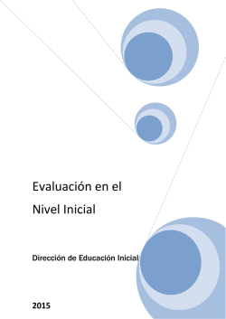 Evaluación en el Nivel Inicial - Ministerio de Cultura y Educación de