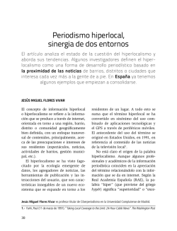 Periodismo hiperlocal, sinergia de dos entornos