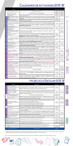 Calendario de Actividades - fin de ciclo Escolar 2015-B