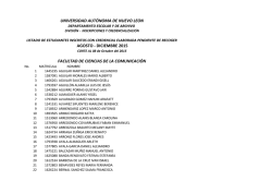 Lista de alumnos pendientes de recoger su credencial UANL.