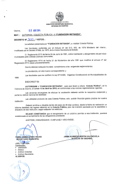 "FUNDACIÓN BETSAIDA". - Ilustre Municipalidad de Osorno