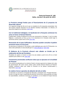 La Provincia entregó fondos para el financiamiento de 21 proyectos