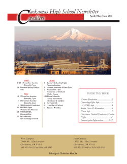 Clackamas High School Newsletter - North Clackamas School District