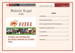 Boletín Legal del FITEL Nº 8
