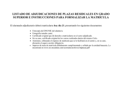 listado de adjudicaciones de plazas residuales en grado superior e